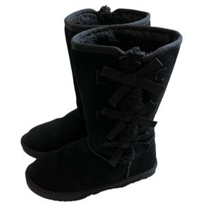 Koolaburra by Ugg Victoria Black Tall Bow Boots Size 5